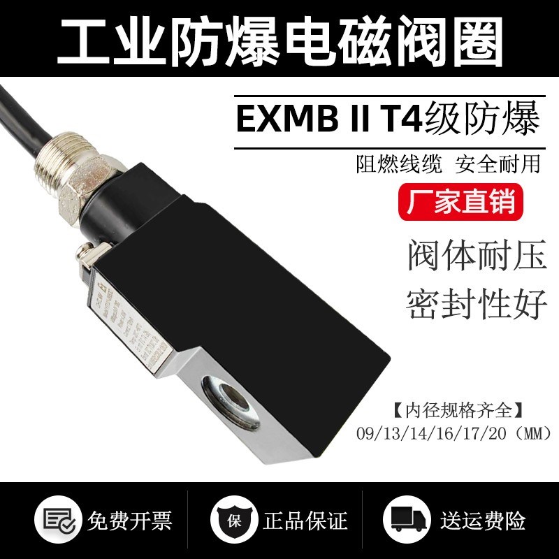 电磁阀防爆线 线圈电磁线 线圈脉冲阀AC220V DC24V 防水内径9/12.