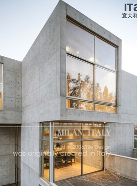 安藤忠雄系列微水泥瓷砖清水泥墙砖LOFT工业风仿打孔灰色地砖1200