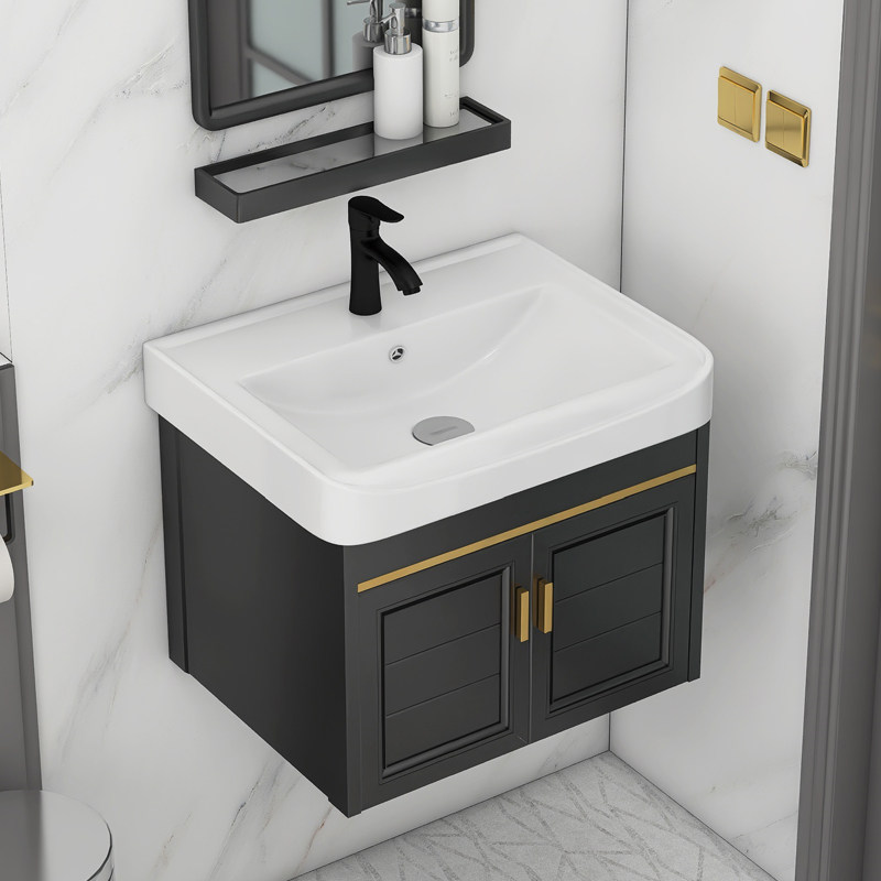 简易小型洗手盆柜组合洗脸盆洗漱台阳台挂墙台盆小尺寸洗手盘转角