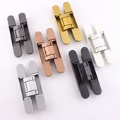 YIBAILI三维可调暗藏合页隐形门金色暗铰链外开门隐藏十字铰链