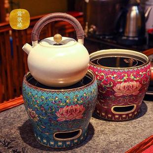 台湾莺歌烧珐琅彩电陶炉茶炉静音家用烧水炉不挑壶煮茶器