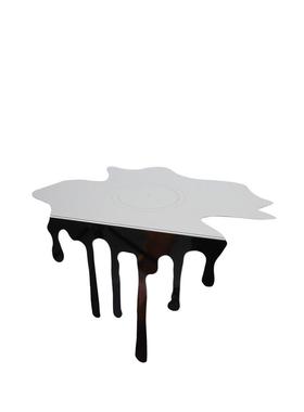 现代简约银色金属流淌水滴托盘摆件客厅电视柜挂件样板房软装饰品