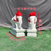 汉白玉石雕大象一对园林庭院别墅公司门口大理石石材动物装 饰摆件