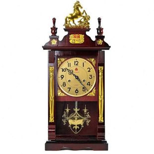 机械座钟老式上弦链发条纯铜机芯台钟实木报时客厅中式机械挂钟表