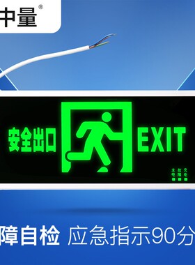 中量消防应急灯led插电安全出口指示灯牌应急疏散通道应急标志灯