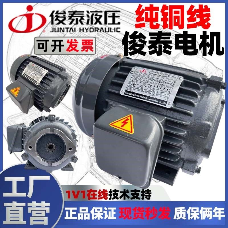 俊泰JUNTAI电机0.75KW 1.5 2.2 3.75 5.5 7.5泵站内插式油压电机