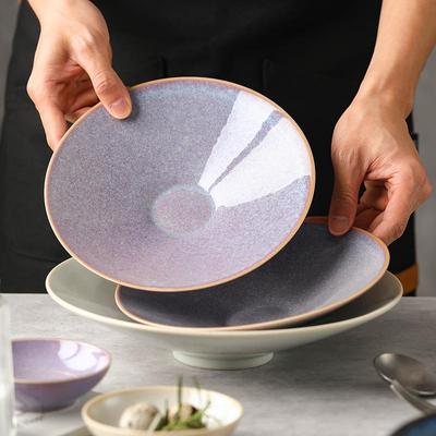 驼背雨奶奶斗笠盘子陶瓷高脚西餐轻奢蔬菜沙拉意面甜品碟烤箱专用