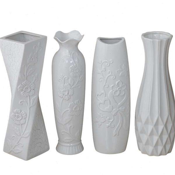 白色陶瓷花瓶大 水培插花 客厅摆件 落地酒柜装饰工艺品墙柜 房间