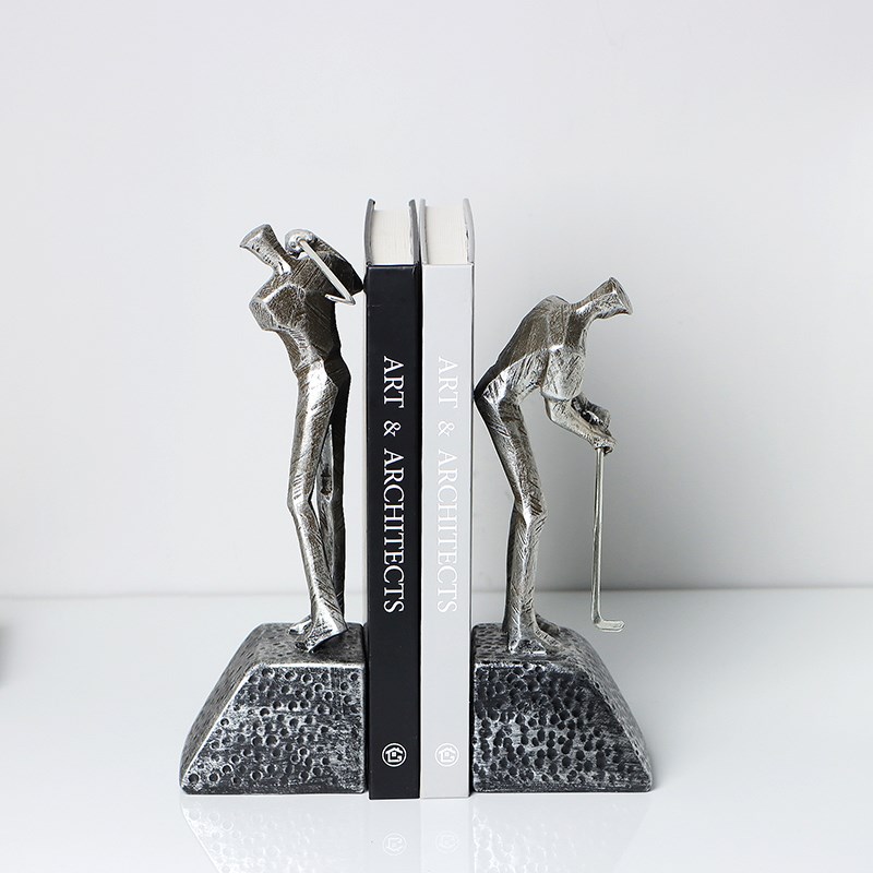 现代无障碍豪华银色m高尔夫俱乐部书柜装饰模型室书房书柜书架办