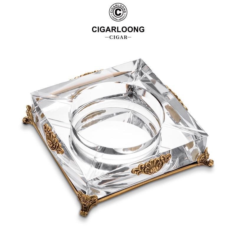CIGARLOONG茄龙雪茄烟灰缸奥地利欧式水晶铜雕创意烟缸CLG-23EP4