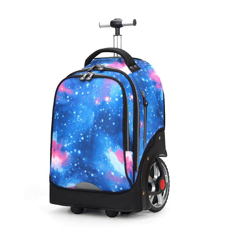 初中儿童拉杆书包小学生男孩大轮子爬楼女孩中学生大容量减负书包