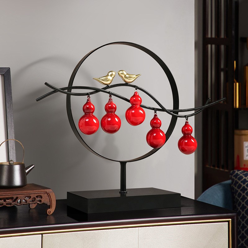 贝汉美新中式轻奢风五福临门树脂葫芦软装饰严选摆件伴手年会送礼