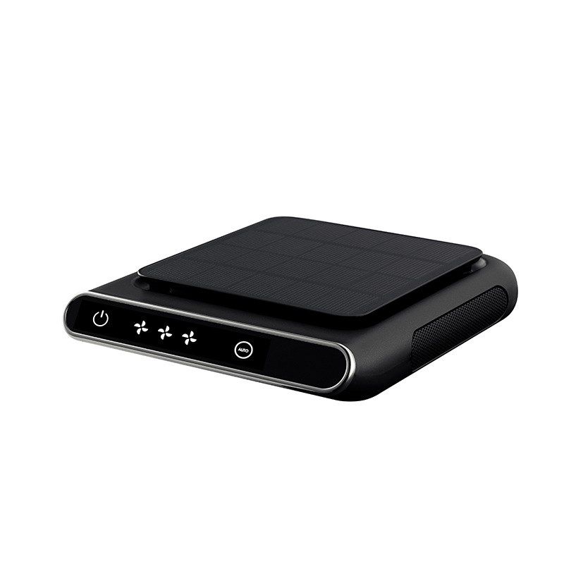 显示屏太阳能车载空气净化器负离子氧吧汽车用空气净化器厂家礼品