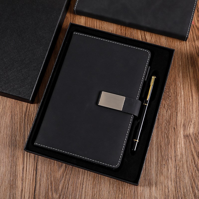 磁吸搭扣A5笔记本套装 商务金属签字笔 公司节日印logo广告礼品笔