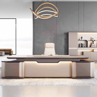 迪欧大班台简约大气办公桌椅 现代高级感大班台董事长总裁办公桌