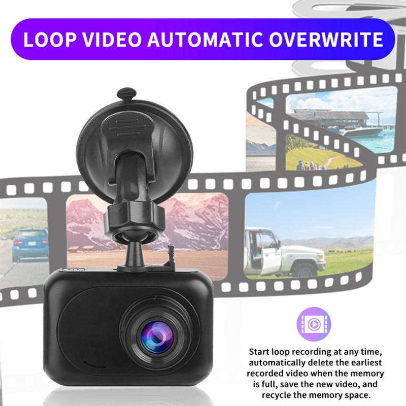 跨境款高清行车记录仪2.45寸双镜头1080P+720P同显24小时停车监控