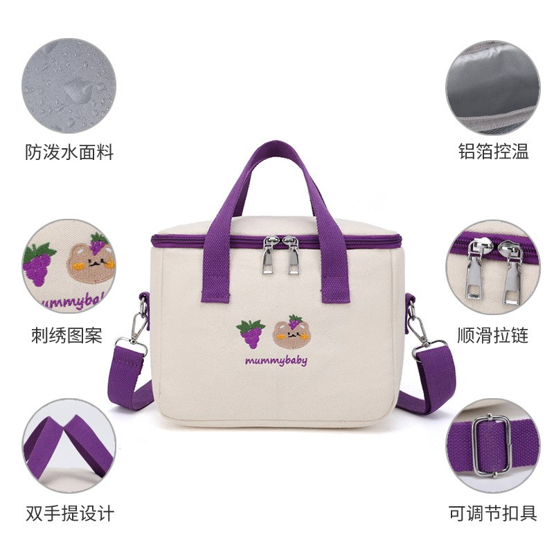 新款大容量手提便当袋加厚保温层上班族饭盒包宝妈户外便携收纳包
