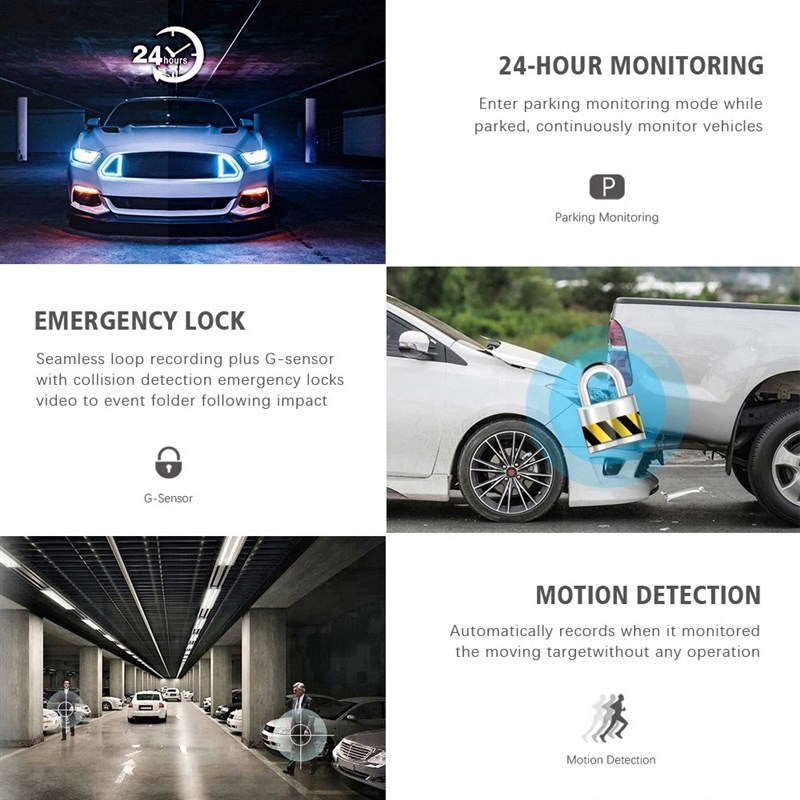 跨境红外夜视行车记录仪高清1080P 三镜头倒车可视三录隐藏式