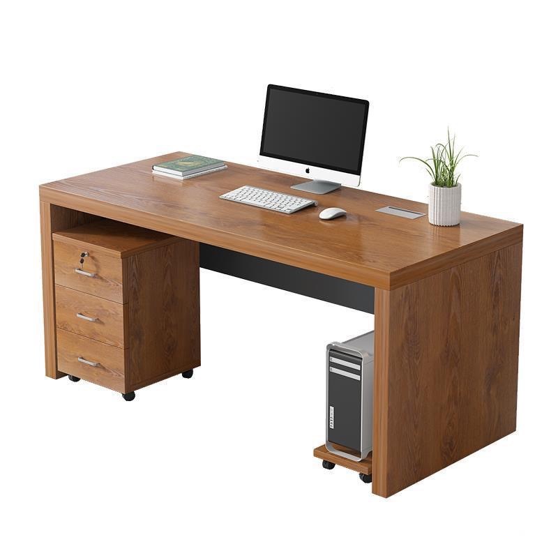 电脑办公桌简约现代老式单人办公室桌椅组合1.2米带抽屉老板桌子