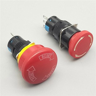 11ZS圆形3脚1开1闭 LA16 银点16MM蘑菇头紧急停止按钮开关AB6Y