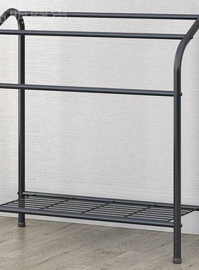 毛巾架IBE落地式浴置物架晾衣架卫生间打免孔易浴巾架简子室厕所