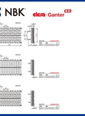 NBK ELESA GLB-2-RT 铰接式边缘导辊组件 高科技聚合体 不锈钢制