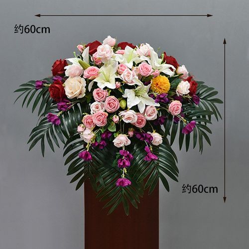 新款悬挂式演讲台花商务会议桌花摆花发言台花假花签到台仿真花