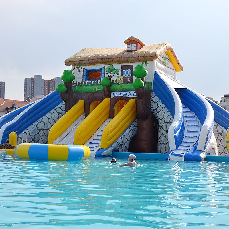 现货上新充气城堡滑梯 水上乐园移动游泳池 亲子活动户外游乐设备