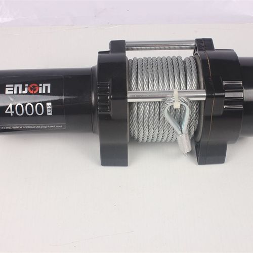 厂家直销 钢丝绳12V24V直流电动绞盘 4000磅配高强度钢丝绳