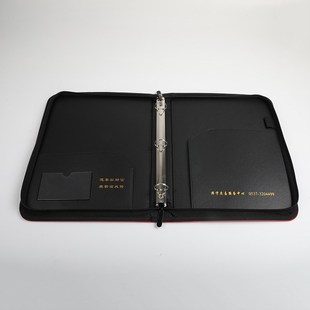 A4皮质大童保险保单展业夹资料袋拉链包经理夹合同签约本可印logo