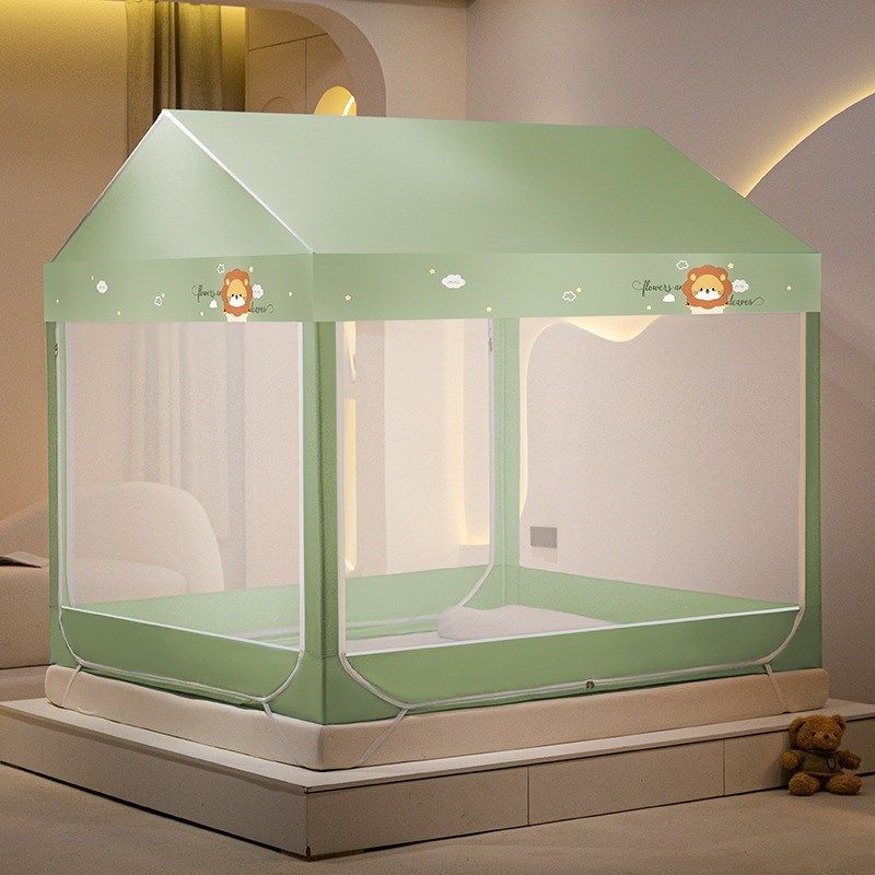 2023年防摔儿童城堡坐床拉链蚊帐直销 单双人床防坠落蚊帐