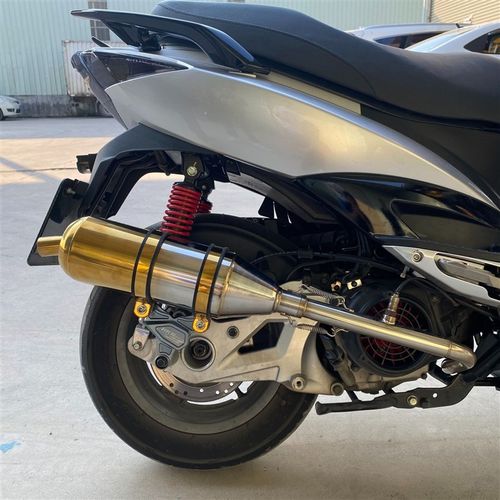 KYMCO G5光阳弯道KCC不锈钢侧绕HKR金色排气管 回压静音 直排响管