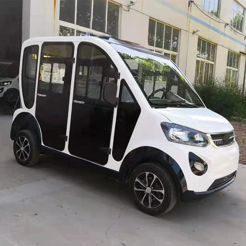 铁壳电动四轮巡逻车小区物业治安巡逻车五座景区全封闭电动观光车