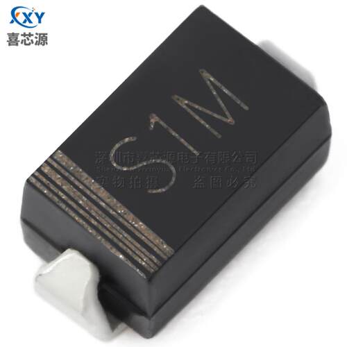源头厂家 S1M 丝印S1M SMA封装DO-214AC 1000V 1A 贴片整流二极管