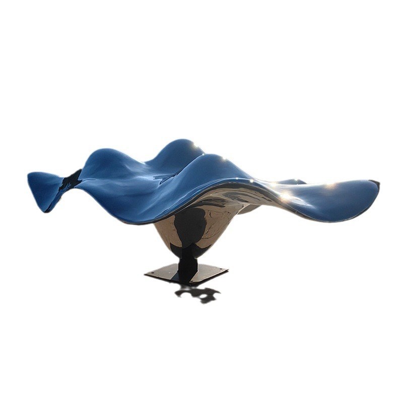 售楼部广场水景大型不锈钢抽象假山雕塑定制现代金属镜面景观摆件