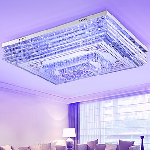 大厅灯具吸顶灯客厅灯大灯长方形简约现代卧室水晶灯大气高档家用