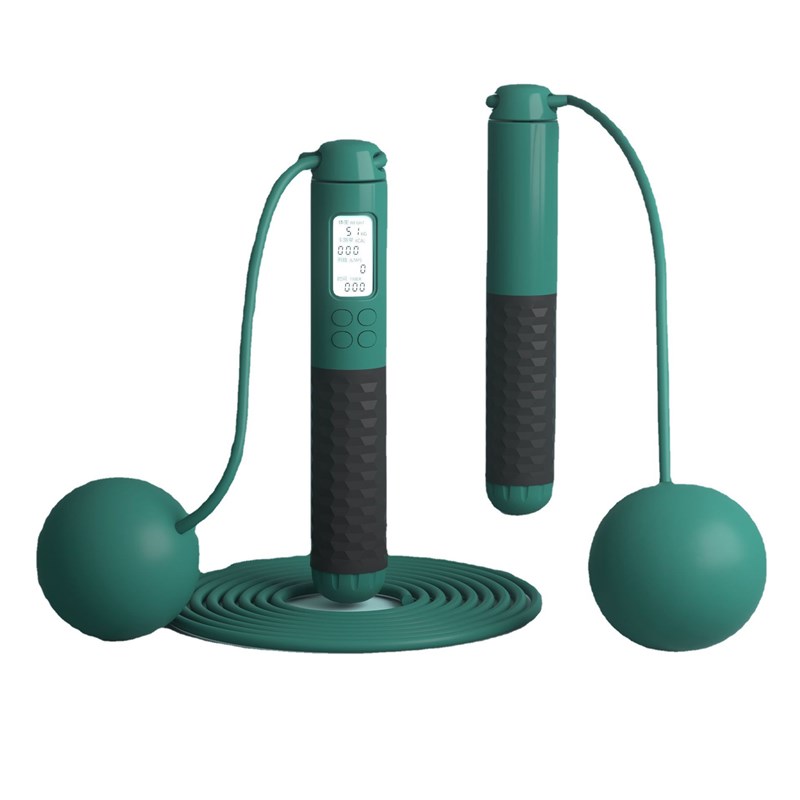 语音智能报数计数负重无绳跳绳充电成人健身训练通用计时钢丝绳