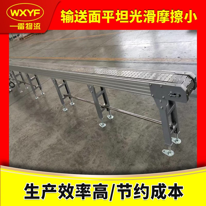 304不锈钢链板输送机 重型链板转弯流水线 喷涂包装工厂传送带