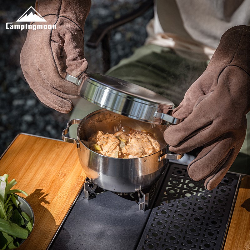 柯曼DO-25加厚不锈钢户外吊锅炊具焖锅露营多用煎锅煮锅荷兰锅