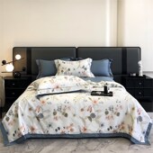 B2418 丝凉感恒温被凉感被 空调被 彼加.曼BGM 天丝夏被 宽体包边