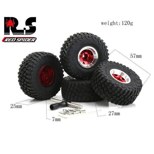 1/18 TRX4M路虎烈马1.0英寸轮胎轮毂 攀爬车铝合金轮毂 SCX24 FMS