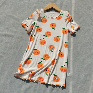 3样包邮90-170 女童小中大童 夏季 柔顺 凉感面料 家居睡裙连衣裙