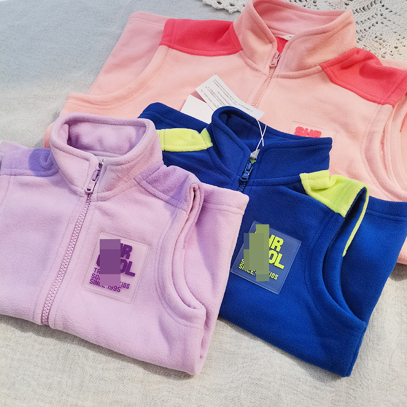 清特~3件包邮110-160 男童有大童 秋季 摇粒绒拉链马甲绒背心