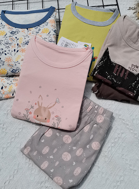 清特~包邮110-140 男童女童全棉秋冬打底衫棉毛衫秋裤家居服套装