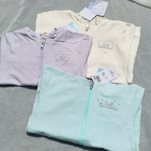 3样包邮120-160日单女童全棉夏秋季薄款连帽拉链外套防晒衣防晒服