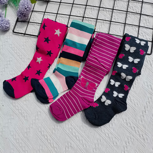 清特~三件包邮2-5岁尾~女童小童宝宝春秋爱心条纹点点加档连裤袜