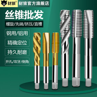 机用先端丝锥加长公制六角柄丝锥高速钢镀钛攻牙钻头铸铁 m3丝攻