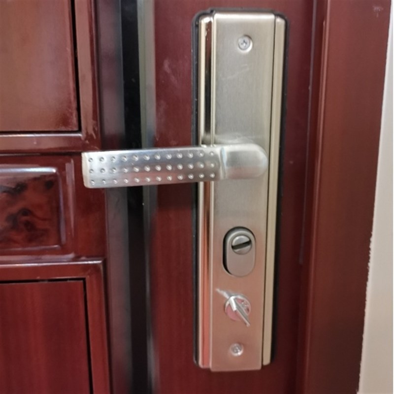 防盗门把手门锁拉手防盗门锁套装面板实心加厚进户门大门通用型