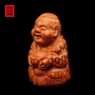 竹根雕童子手把件张念超本工竹雕顽童满钉童趣善财童子童年