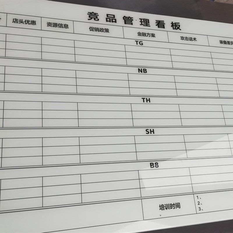 磁性钢化白板支架推拉板写字楼办公室超白喷印会议培训写字板